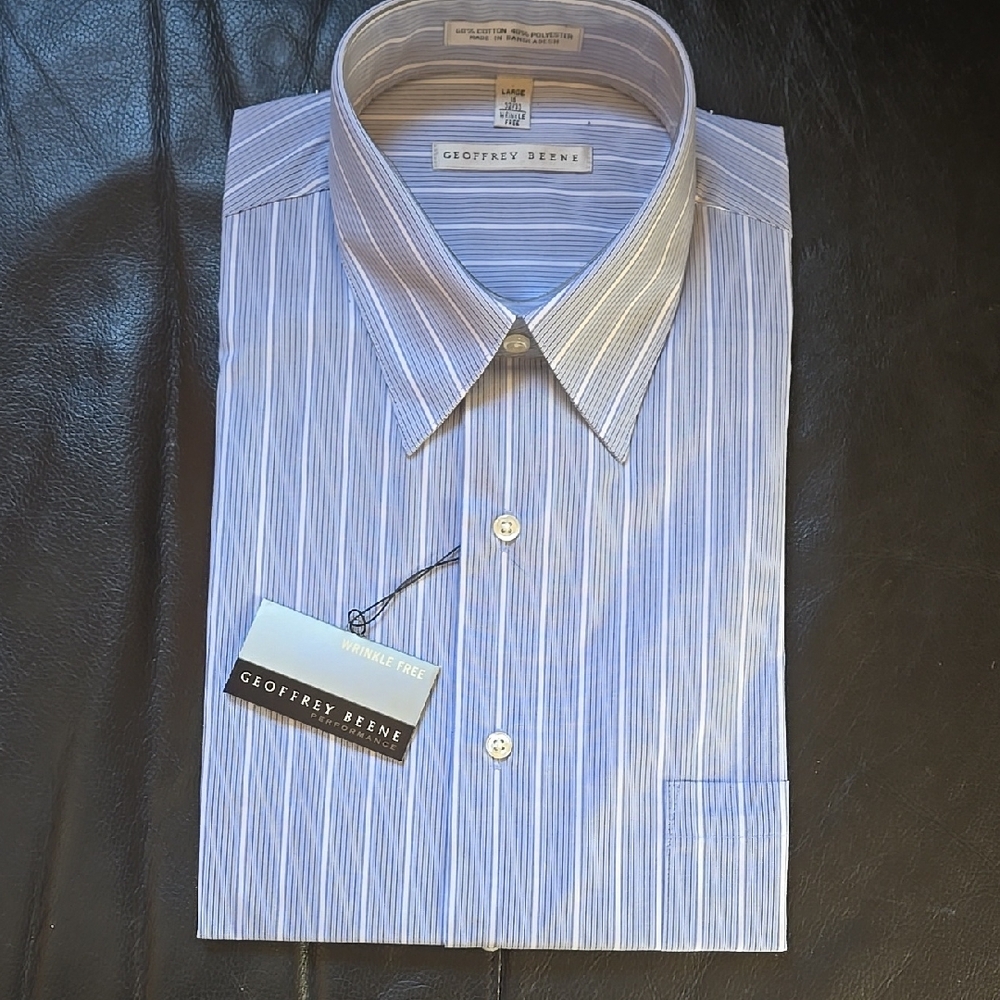 Geoffrey Beene Blue Striped Men's Shirt